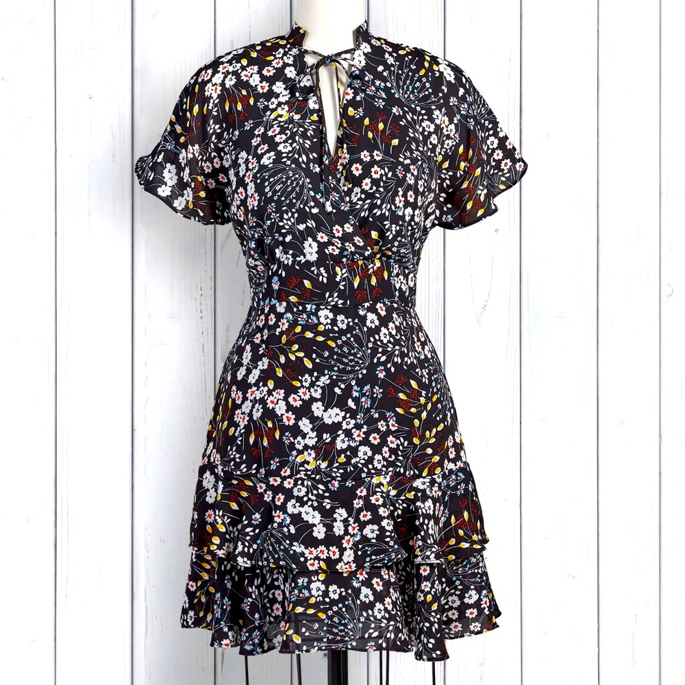 J. Peterman Then & Now Navy Floral Parker Dress, EUC, Size XS